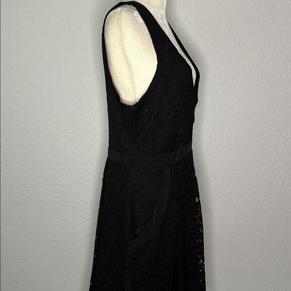 Free People Lovely in Lace Elegant Black Lace Fit and Flare Mini Dress Medium - Picture 6 of 15